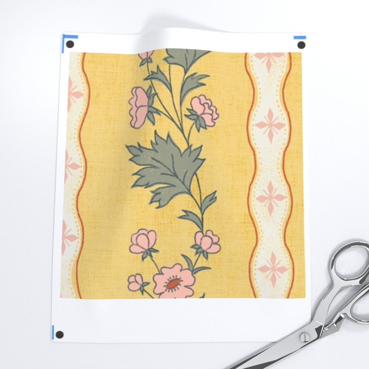 Contemporary Vintage Inspired Stripe Floral Stripe Aesthetic Floral Vine Custom Printed Fabric by Spoonflower Various Fabrics by the Yard or Fat Quarter